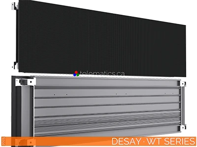 Desay WT Series lightweight outdoor LED panels with 2.976 mm resolution, horizontal/vertical setups, and ultra-slim 59 mm profile.
