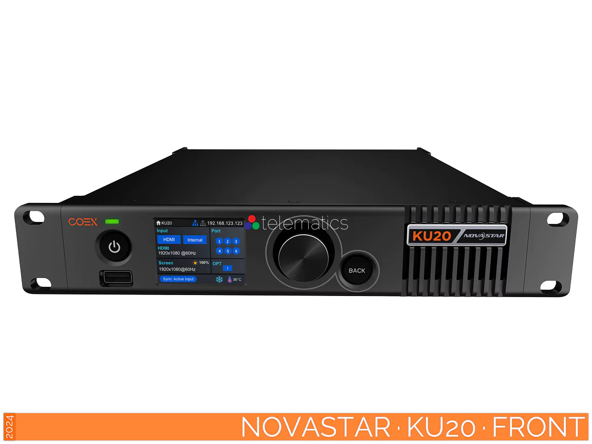 The Art Of Control · NovaStar · KU Series · KU20 · Telematics Canada · Front View NovaStar · KU Series · KU20 · control system · COEX · 1g · led display · vision management platform · Desay Series led display · review · price · cost · front view