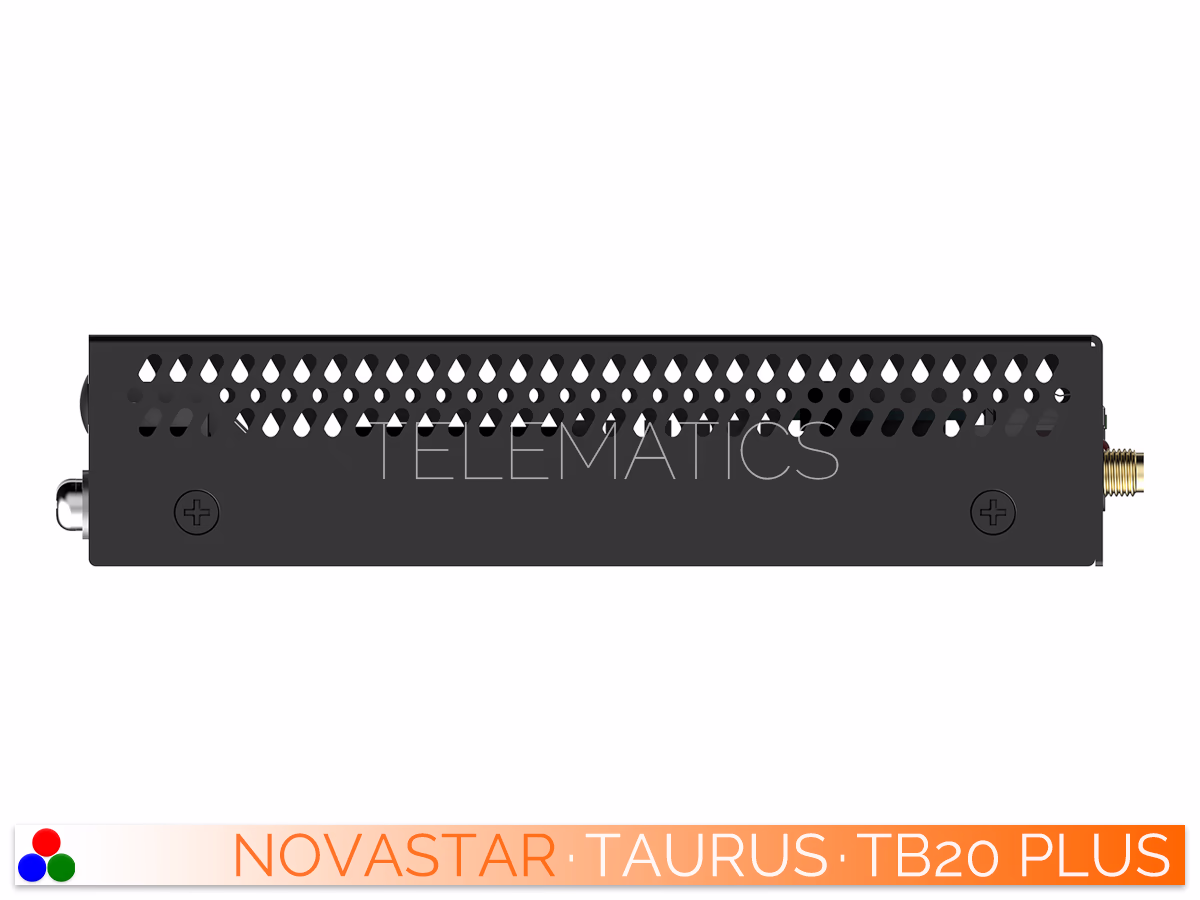 The Art Of Control · NovaStar Taurus Series · Telematics Canada Right side profile view of the NovaStar Taurus TB20 Plus multimedia player enclosure.
